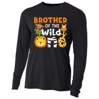 Brother of the Wild One Zoo Theme Bday Safari Jungle Animals Cooling Performance Long Sleeve Crew