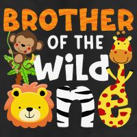 Brother of the Wild One Zoo Theme Bday Safari Jungle Animals 25L Jumbo Tote