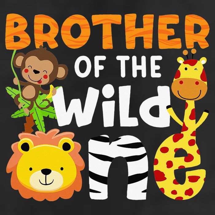 Brother of the Wild One Zoo Theme Bday Safari Jungle Animals 25L Jumbo Tote