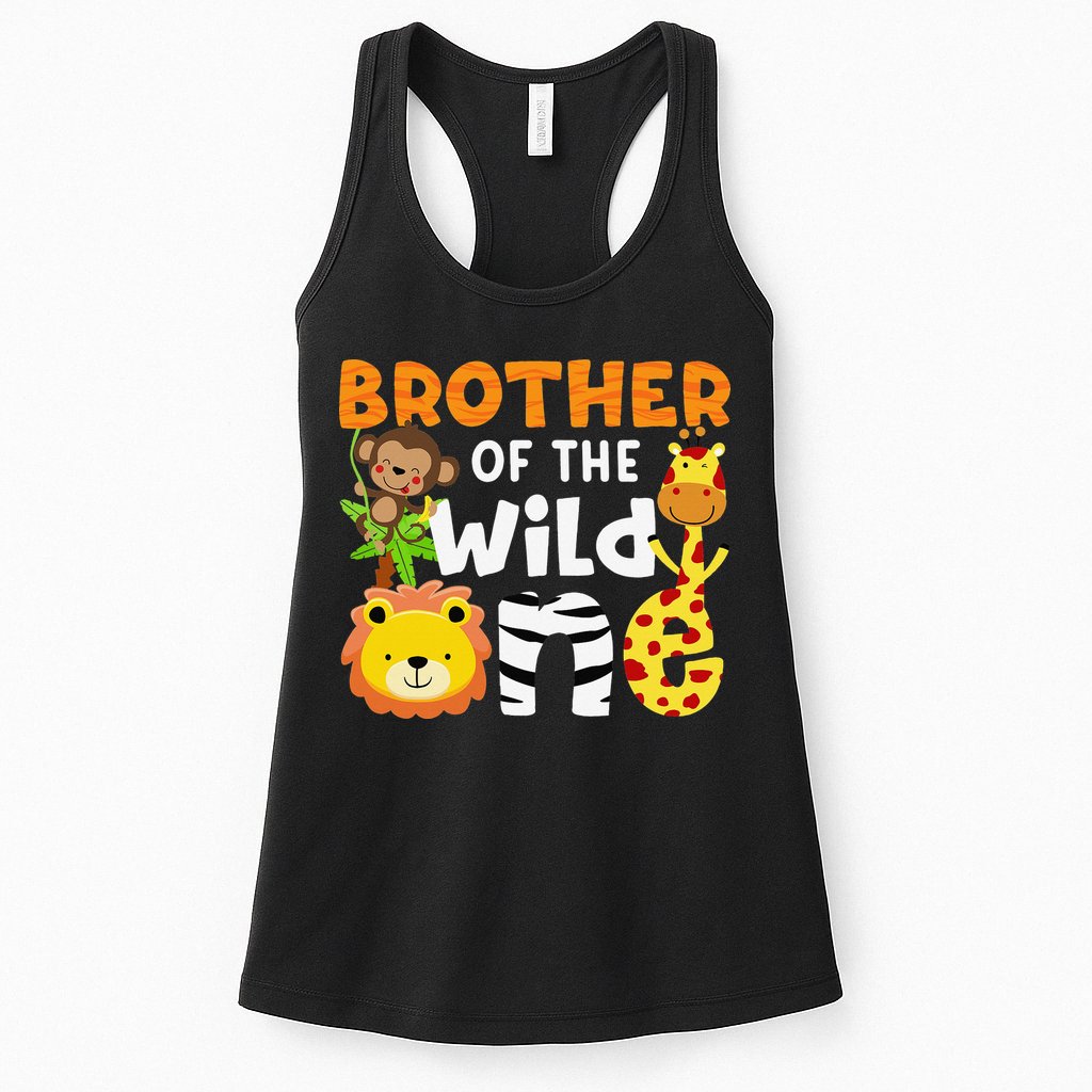 Brother of the Wild One Zoo Theme Bday Safari Jungle Animals Womens Tank Top