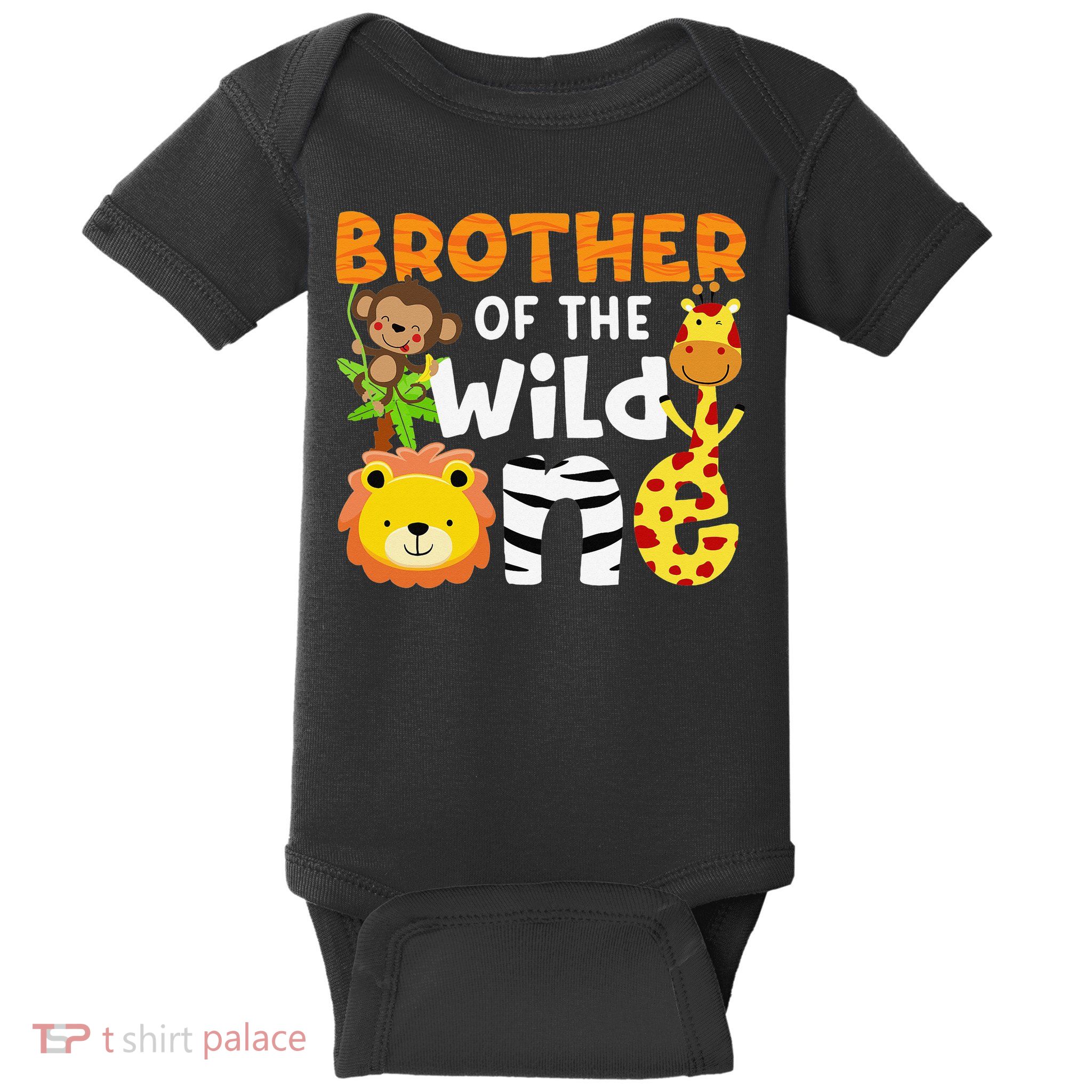 Brother of the Wild One Zoo Theme Bday Safari Jungle Animals Baby Bodysuit