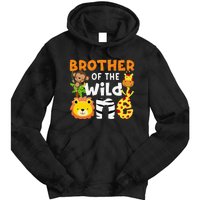 Brother of the Wild One Zoo Theme Bday Safari Jungle Animals Tie Dye Hoodie