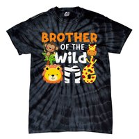 Brother of the Wild One Zoo Theme Bday Safari Jungle Animals Tie-Dye T-Shirt