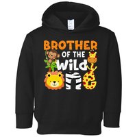 Brother of the Wild One Zoo Theme Bday Safari Jungle Animals Toddler Hoodie