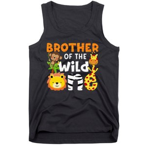 Brother of the Wild One Zoo Theme Bday Safari Jungle Animals Tank Top