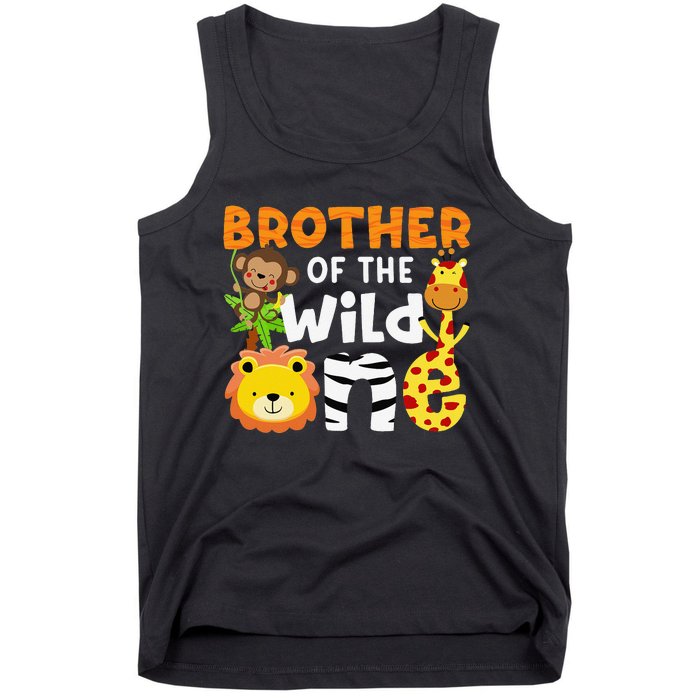 Brother of the Wild One Zoo Theme Bday Safari Jungle Animals Tank Top