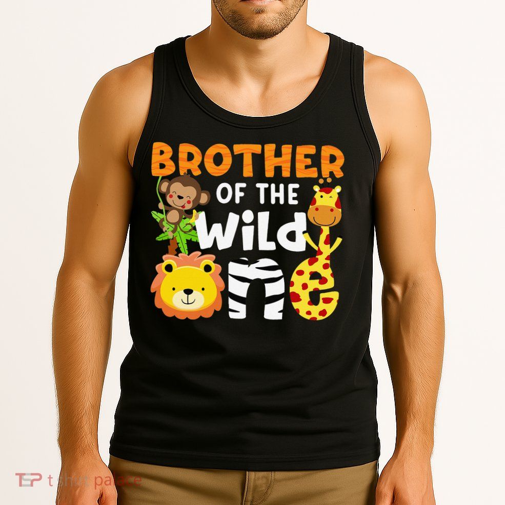 Brother of the Wild One Zoo Theme Bday Safari Jungle Animals Tank Top