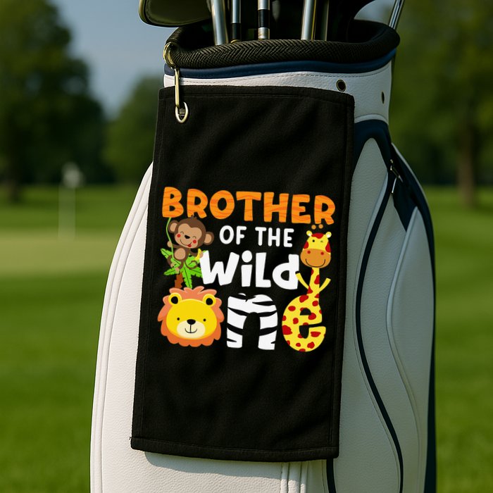 Brother of the Wild One Zoo Theme Bday Safari Jungle Animals Golf Towel