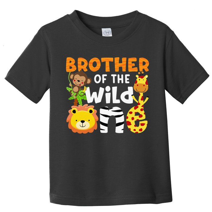 Brother of the Wild One Zoo Theme Bday Safari Jungle Animals Toddler T-Shirt