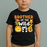 Brother of the Wild One Zoo Theme Bday Safari Jungle Animals Toddler T-Shirt