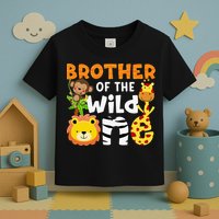 Brother of the Wild One Zoo Theme Bday Safari Jungle Animals Toddler T-Shirt