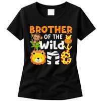 Brother of the Wild One Zoo Theme Bday Safari Jungle Animals Womens T-Shirt