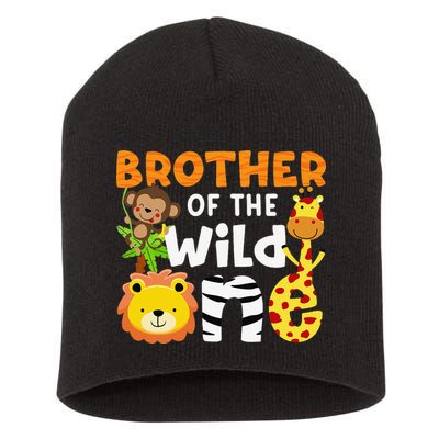 Brother of the Wild One Zoo Theme Bday Safari Jungle Animals Short Acrylic Beanie