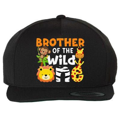 Brother of the Wild One Zoo Theme Bday Safari Jungle Animals Wool Snapback Cap