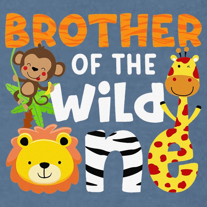 Brother of the Wild One Zoo Theme Bday Safari Jungle Animals Garment-Dyed Sweatshirt