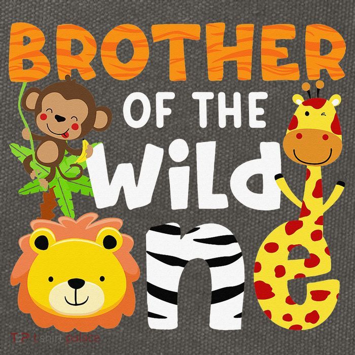 Brother of the Wild One Zoo Theme Bday Safari Jungle Animals Cotton Canvas Backpack