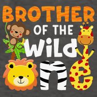 Brother of the Wild One Zoo Theme Bday Safari Jungle Animals Vector Backpack