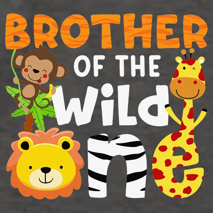 Brother of the Wild One Zoo Theme Bday Safari Jungle Animals Vector Backpack