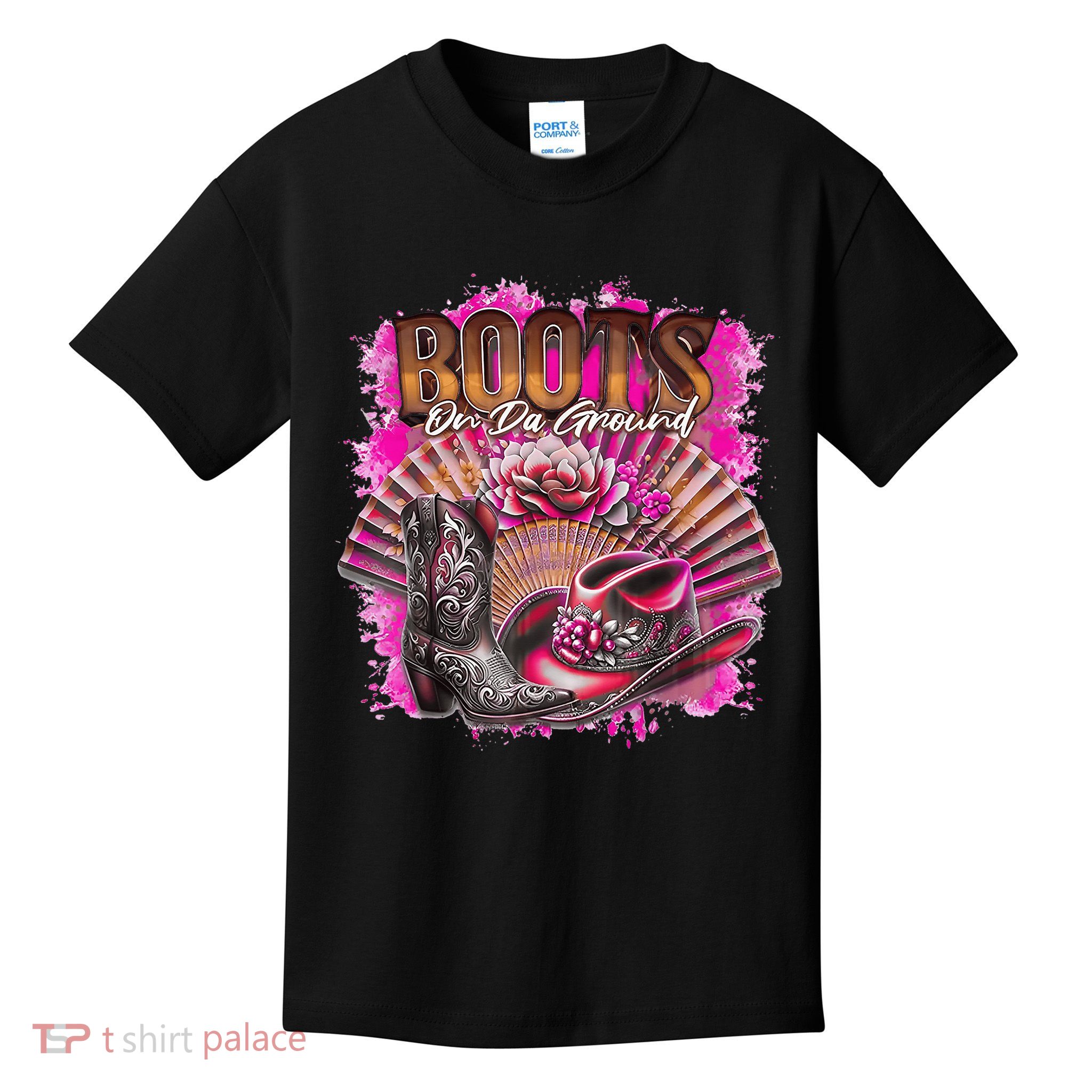 Boots On The Ground Cowgirl Linedance Boot Cowboy Western Kids T-Shirt