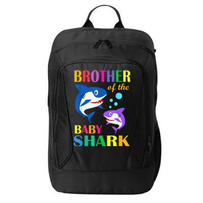 Brother Of The Baby Birthday Shark Brother Shark Christmas City Backpack