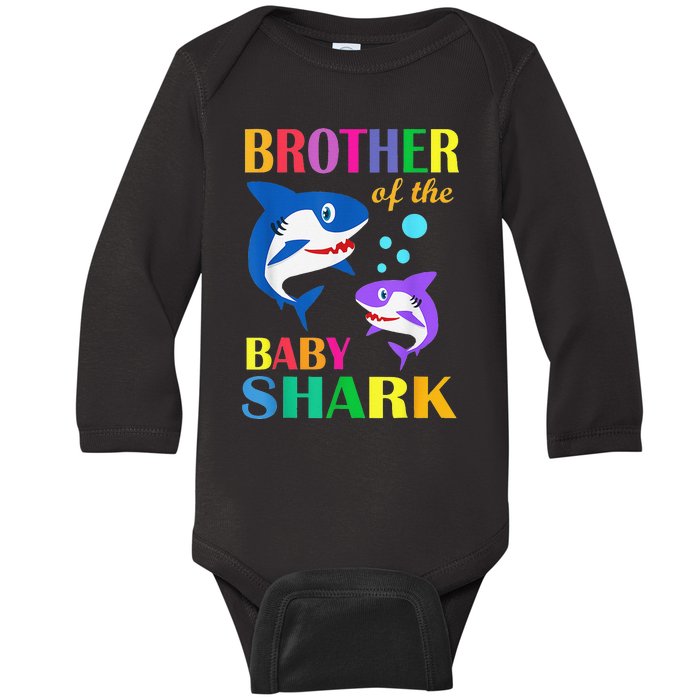 Brother Of The Baby Birthday Shark Brother Shark Christmas Baby Long Sleeve Bodysuit