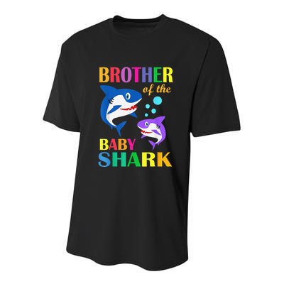 Brother Of The Baby Birthday Shark Brother Shark Christmas Youth Performance Sprint T-Shirt