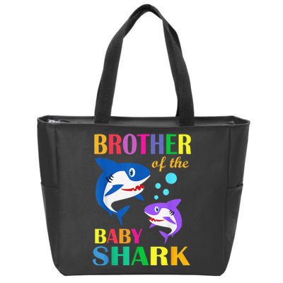 Brother Of The Baby Birthday Shark Brother Shark Christmas Zip Tote Bag