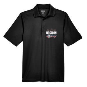 Born On The Fourth Of July 4th Of July Birthday Patriotic Men's Origin Performance Pique Polo