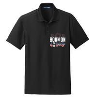 Born On The Fourth Of July 4th Of July Birthday Patriotic Dry Zone Grid Polo