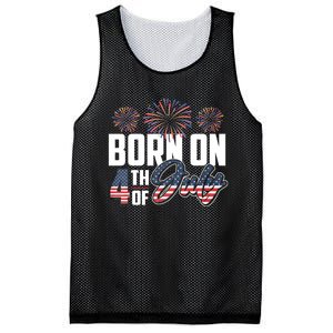 Born On The Fourth Of July 4th Of July Birthday Patriotic Mesh Reversible Basketball Jersey Tank