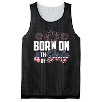 Born On The Fourth Of July 4th Of July Birthday Patriotic Mesh Reversible Basketball Jersey Tank