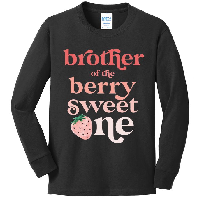 Brother of the Berry Sweet One Strawberry First Birthday 1st Kids Long Sleeve Shirt