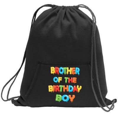 Brother Of The Birthday Balloon Party Sweatshirt Cinch Pack Bag