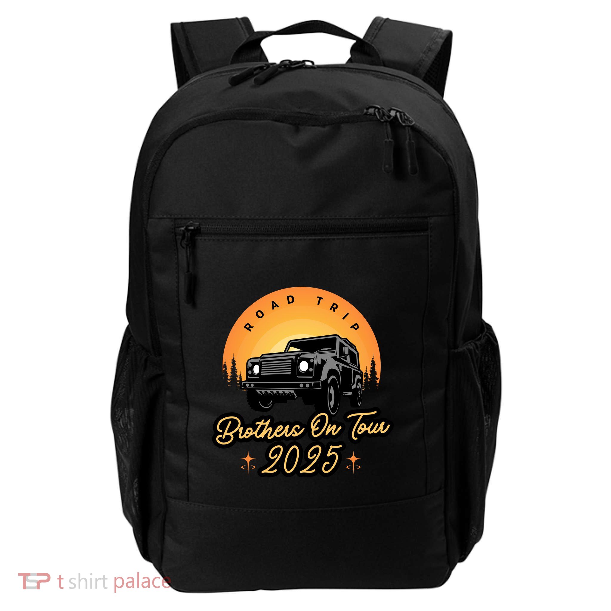 Brothers On Tou R Road Trip 2025 Retro Adventure Outfit Daily Commute Backpack
