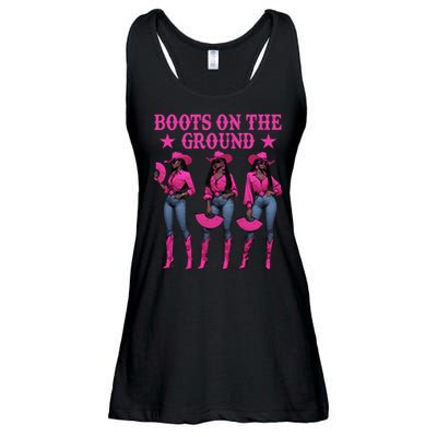 Boots On The Ground Western Southern Melanin Black Cowgirl Ladies Essential Flowy Tank