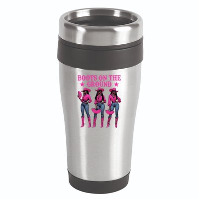 Boots On The Ground Western Southern Melanin Black Cowgirl 16oz Travel Tumbler