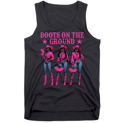 Boots On The Ground Western Southern Melanin Black Cowgirl Tank Top