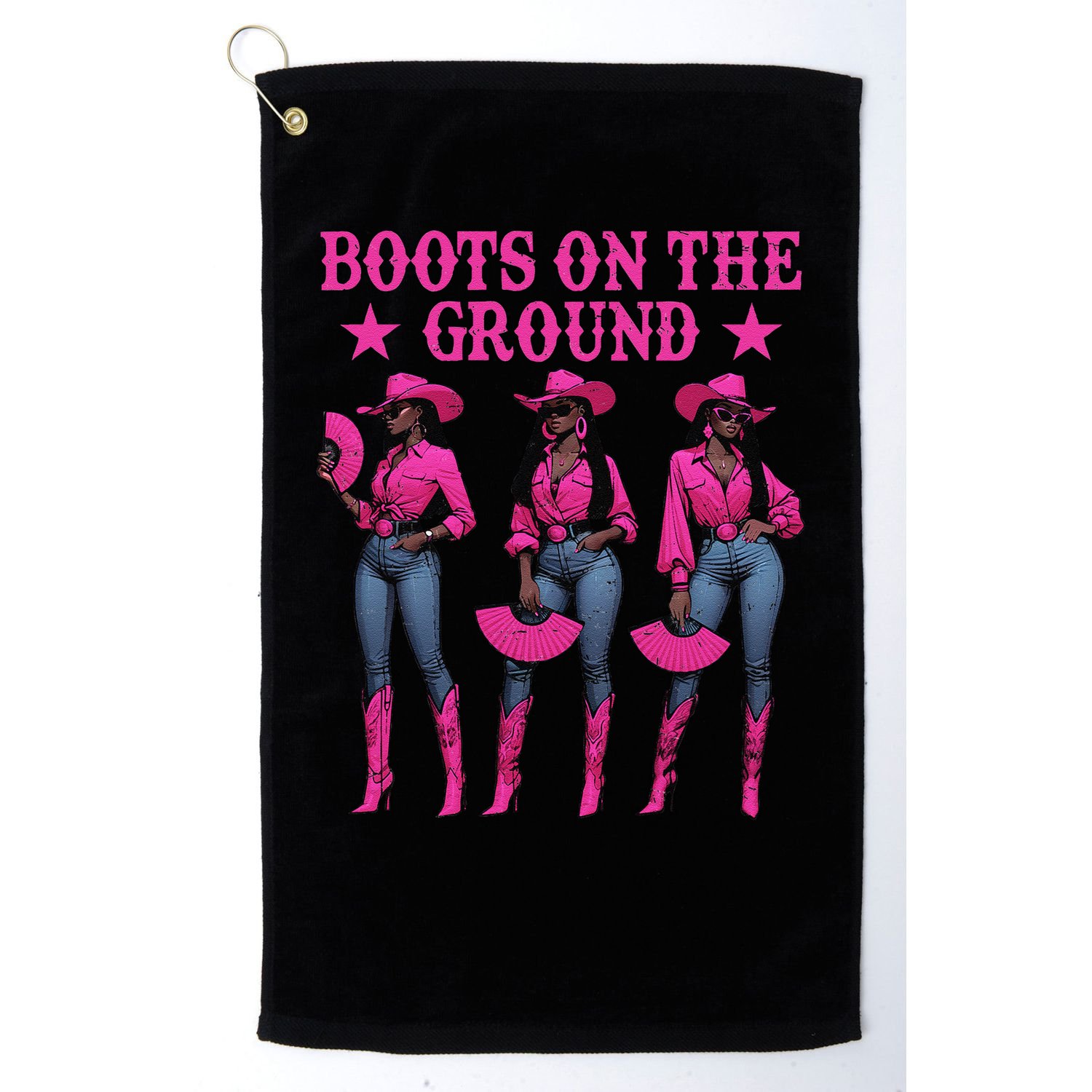 Boots On The Ground Western Southern Melanin Black Cowgirl Golf Towel