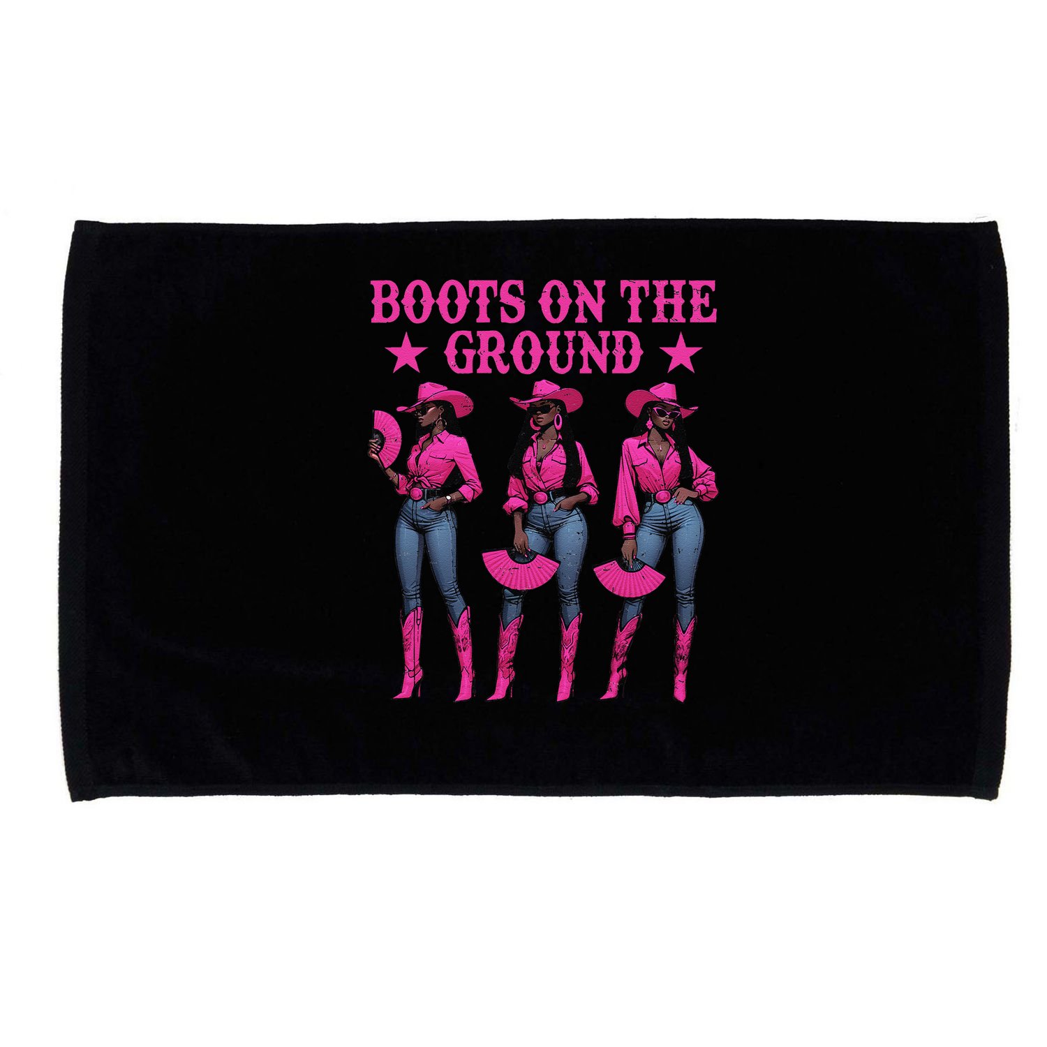 Boots On The Ground Western Southern Melanin Black Cowgirl Microfiber Hand Towel