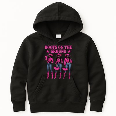 Boots On The Ground Western Southern Melanin Black Cowgirl Kids Hoodie