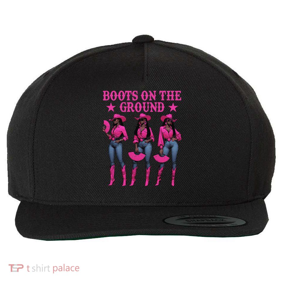 Boots On The Ground Western Southern Melanin Black Cowgirl Wool Snapback Cap