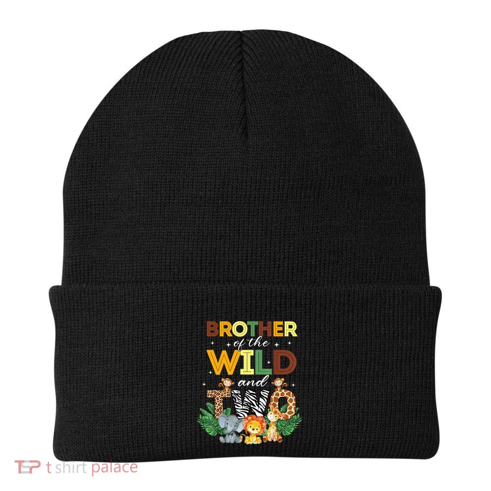 Brother Of The Wild Two Zoo Birthday Safari Jungle Animal Beanie