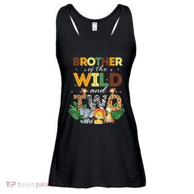 Brother Of The Wild Two Zoo Birthday Safari Jungle Animal Ladies Essential Flowy Tank