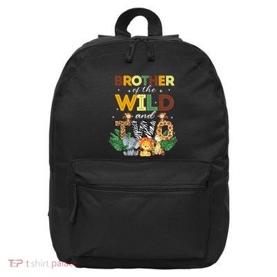 Brother Of The Wild Two Zoo Birthday Safari Jungle Animal 16 in Basic Backpack