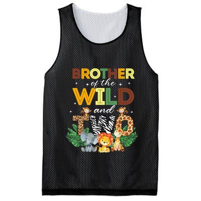 Brother Of The Wild Two Zoo Birthday Safari Jungle Animal Mesh Reversible Basketball Jersey Tank