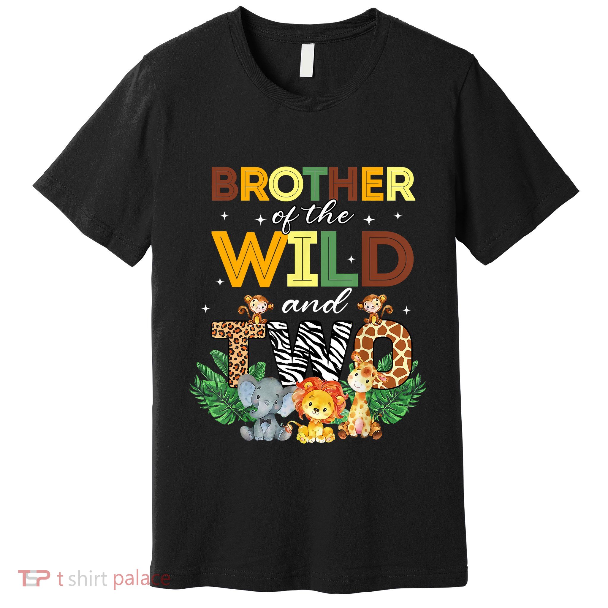 Brother Of The Wild Two Zoo Birthday Safari Jungle Animal Premium T-Shirt