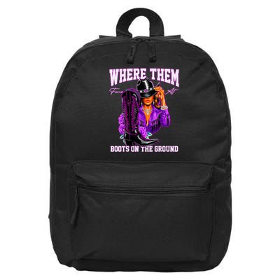  Boots On The Ground T Where Them Fans At 16 in Basic Backpack