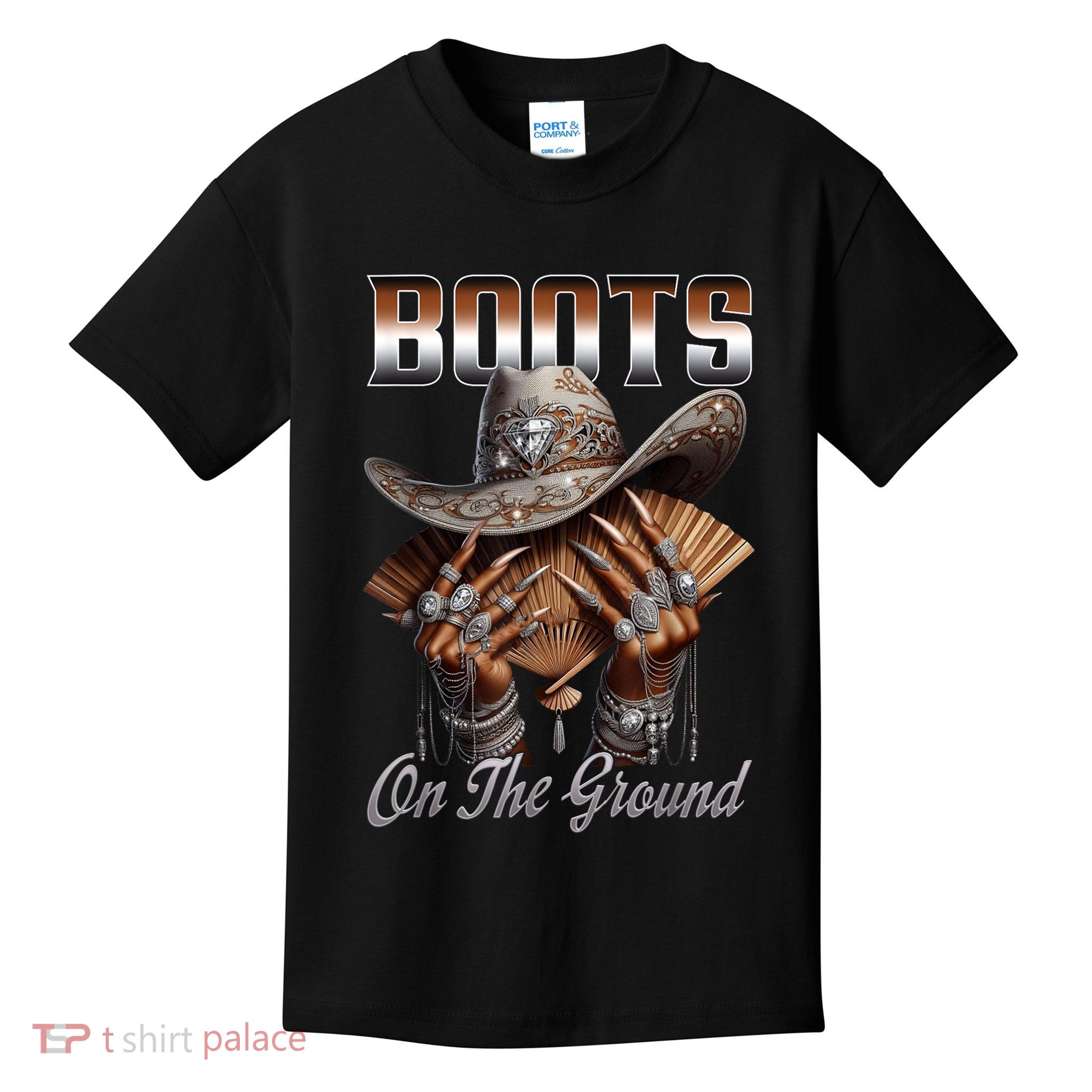 Boots On The Ground Boot Cowboy Western Cowgirl Linedance Kids T-Shirt