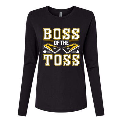 Boss Of The Toss Cornhole Funny Womens Cotton Relaxed Long Sleeve T-Shirt