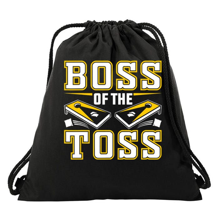 Boss Of The Toss Cornhole Funny Drawstring Bag